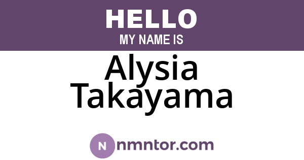 Alysia Takayama