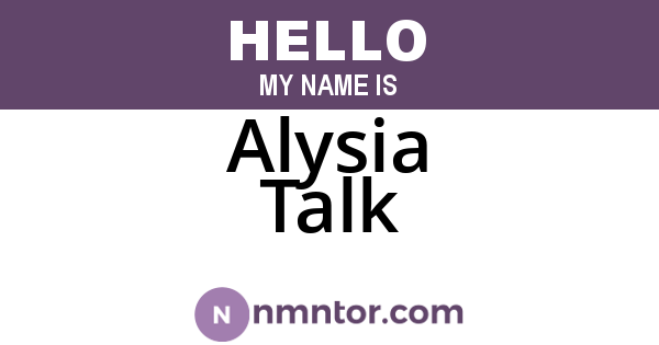 Alysia Talk