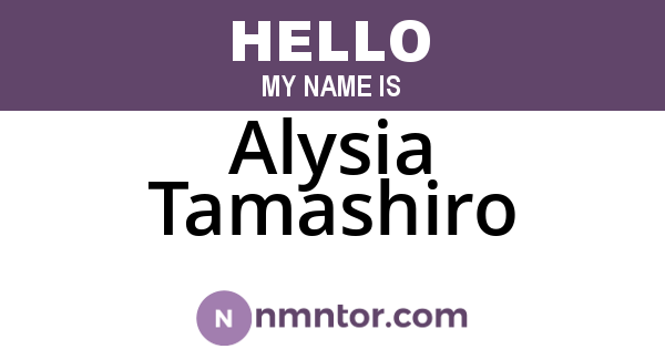 Alysia Tamashiro