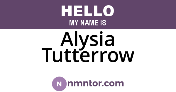 Alysia Tutterrow