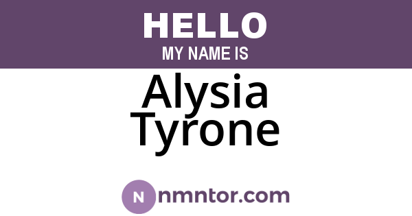 Alysia Tyrone