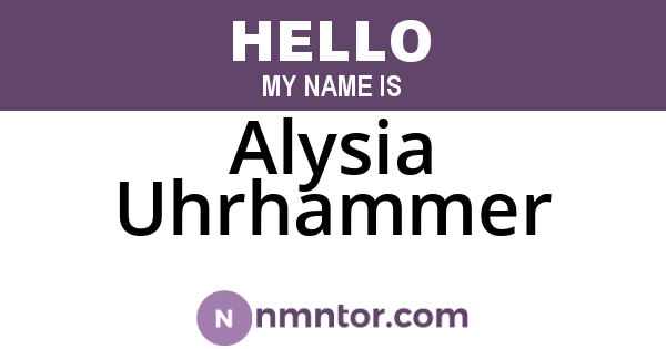 Alysia Uhrhammer