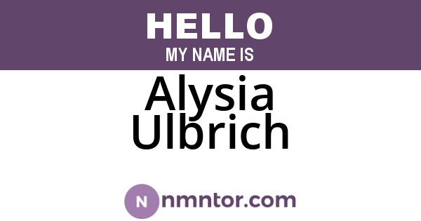 Alysia Ulbrich