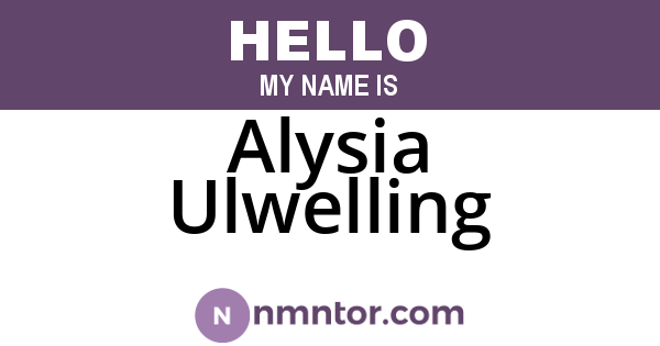 Alysia Ulwelling