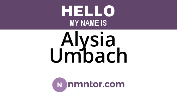 Alysia Umbach