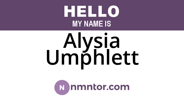 Alysia Umphlett