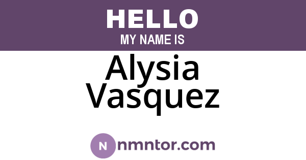 Alysia Vasquez