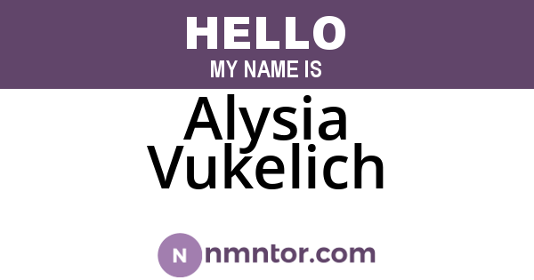 Alysia Vukelich