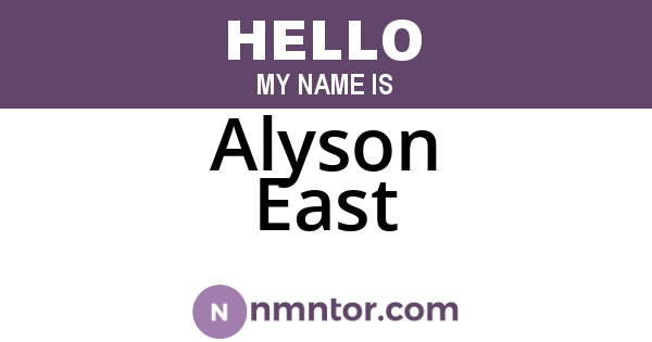 Alyson East