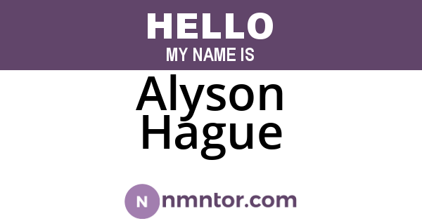 Alyson Hague