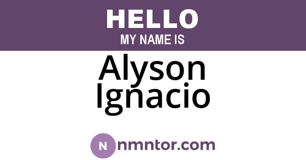 Alyson Ignacio
