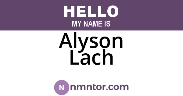 Alyson Lach