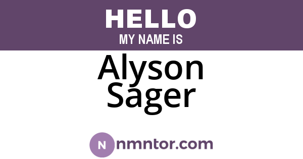 Alyson Sager
