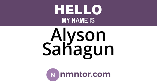 Alyson Sahagun