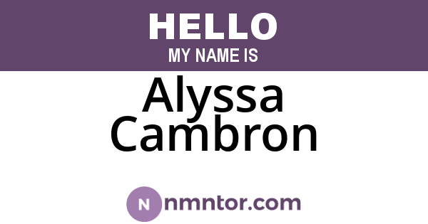 Alyssa Cambron