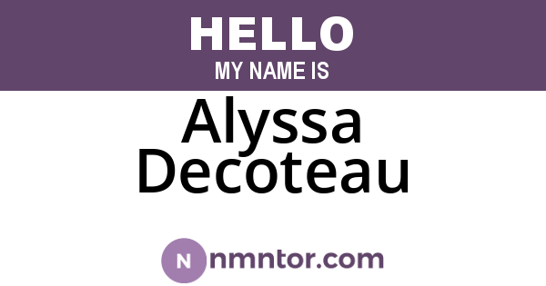 Alyssa Decoteau