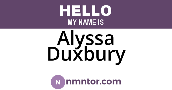 Alyssa Duxbury