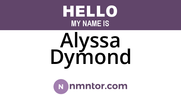Alyssa Dymond