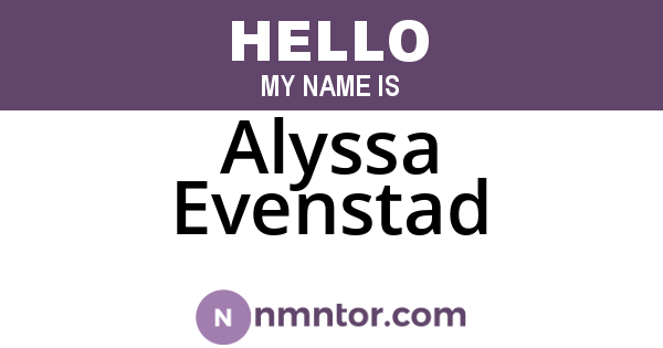 Alyssa Evenstad