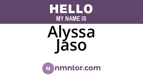 Alyssa Jaso