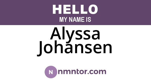 Alyssa Johansen