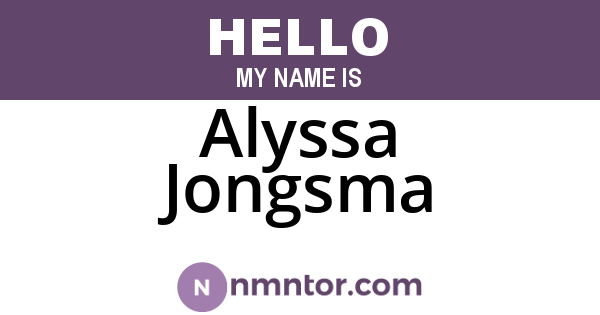 Alyssa Jongsma