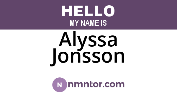 Alyssa Jonsson