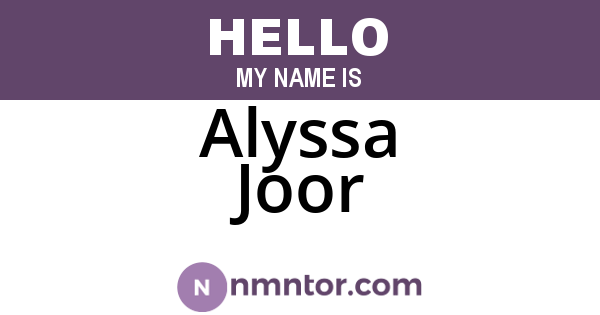 Alyssa Joor