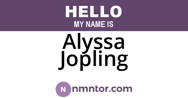 Alyssa Jopling