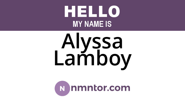 Alyssa Lamboy