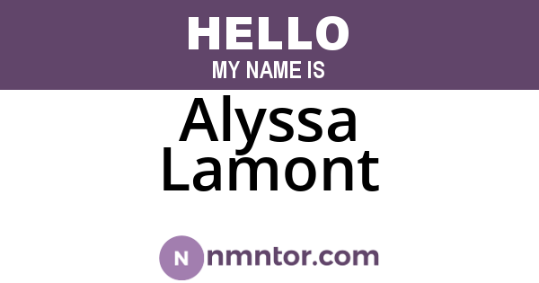 Alyssa Lamont
