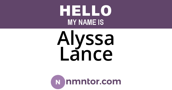 Alyssa Lance