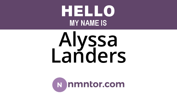 Alyssa Landers
