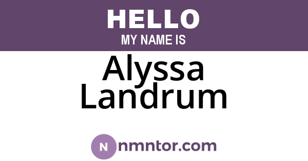Alyssa Landrum