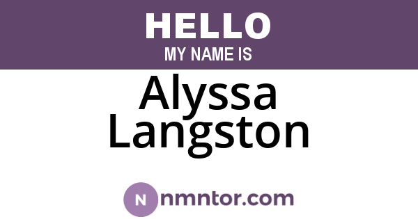 Alyssa Langston