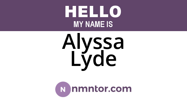 Alyssa Lyde