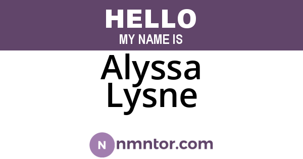 Alyssa Lysne