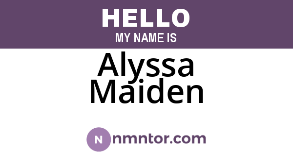 Alyssa Maiden
