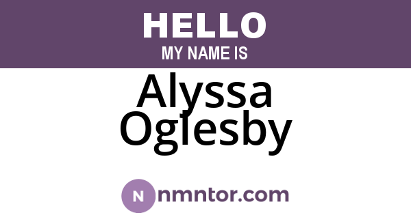Alyssa Oglesby