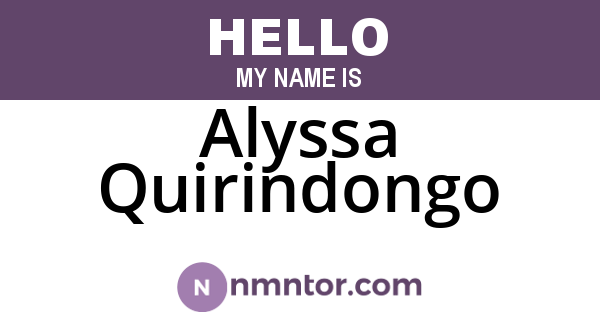 Alyssa Quirindongo