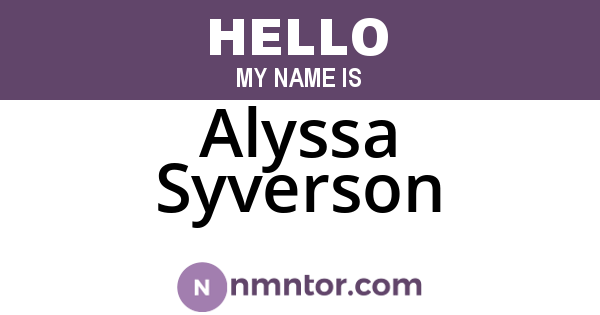 Alyssa Syverson