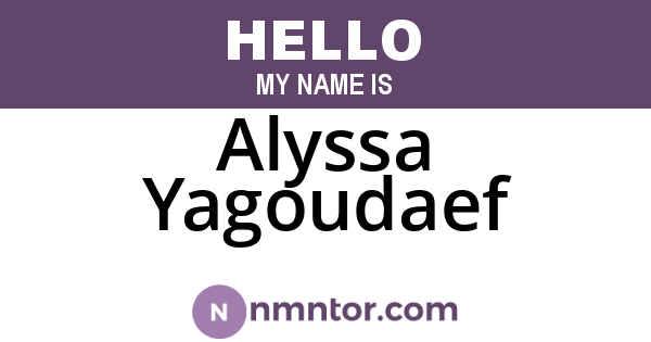 Alyssa Yagoudaef