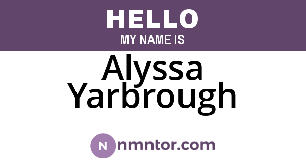 Alyssa Yarbrough