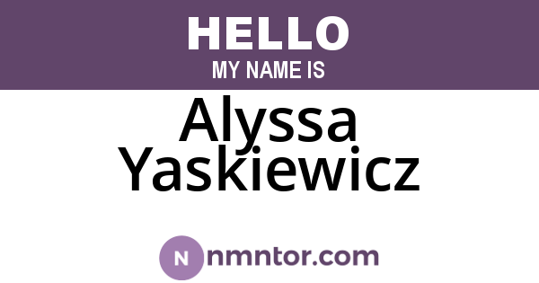 Alyssa Yaskiewicz