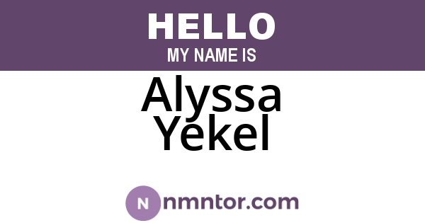 Alyssa Yekel