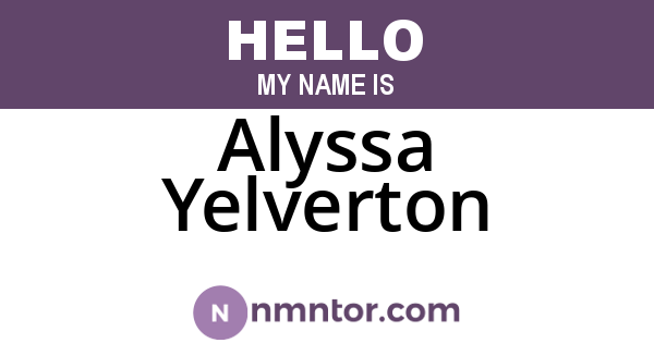 Alyssa Yelverton