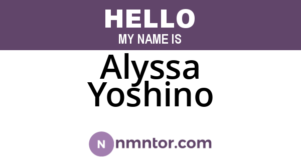 Alyssa Yoshino