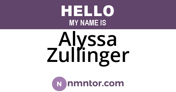Alyssa Zullinger