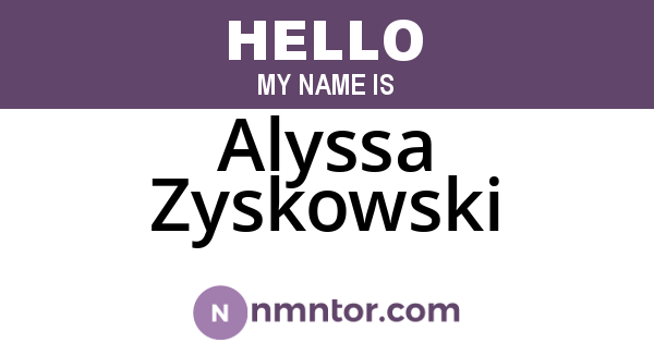 Alyssa Zyskowski