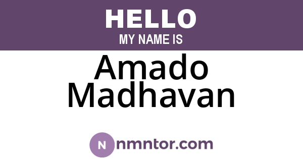 Amado Madhavan